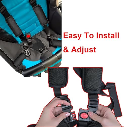 Miniatura 5 de Universal 5 Point Harness Seat Belt for High Chair,Adjustable Seatbelt Crotch Cushion Shoulder Pads