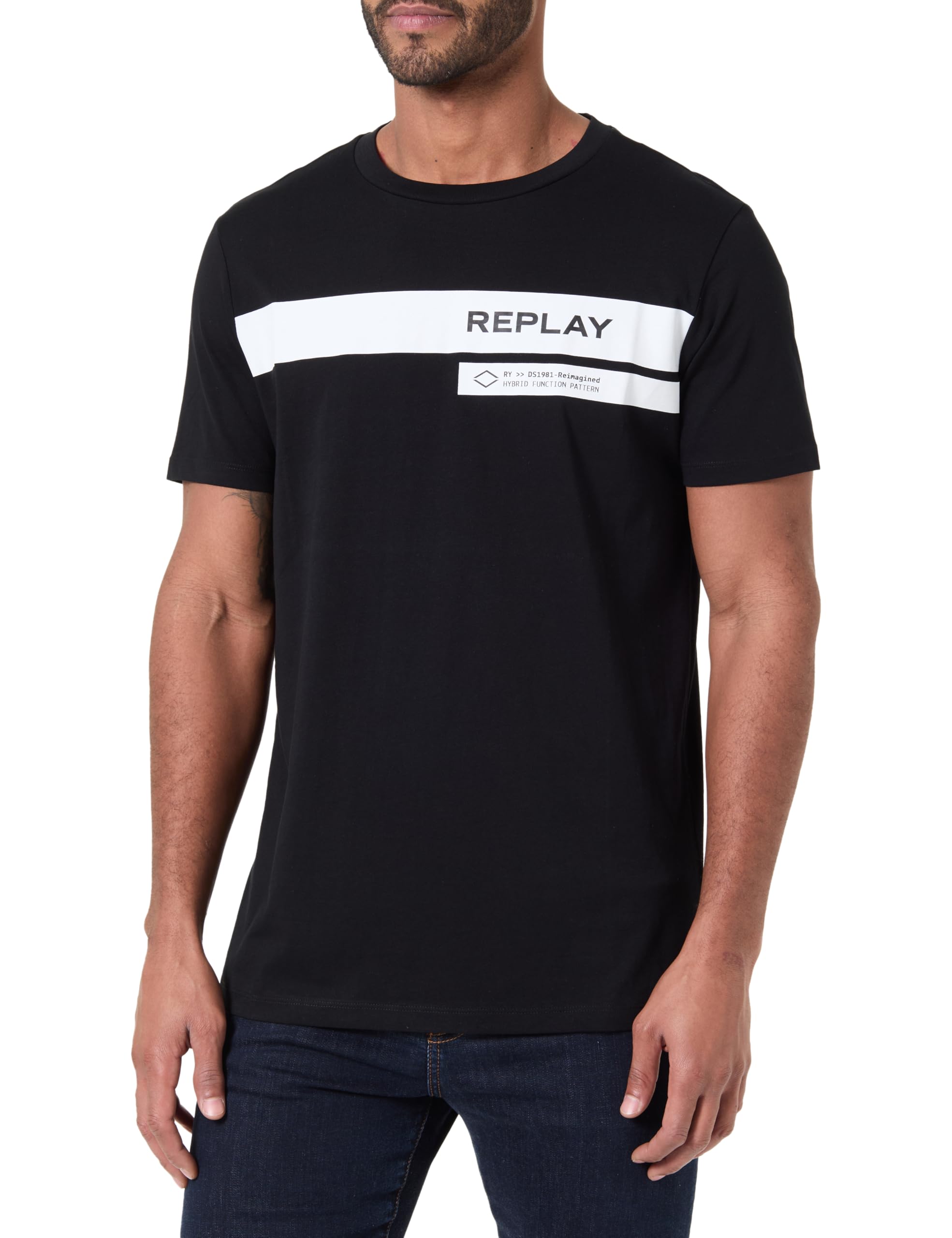 Replay Men's M3156l T-Shirt, 098 Black, XL