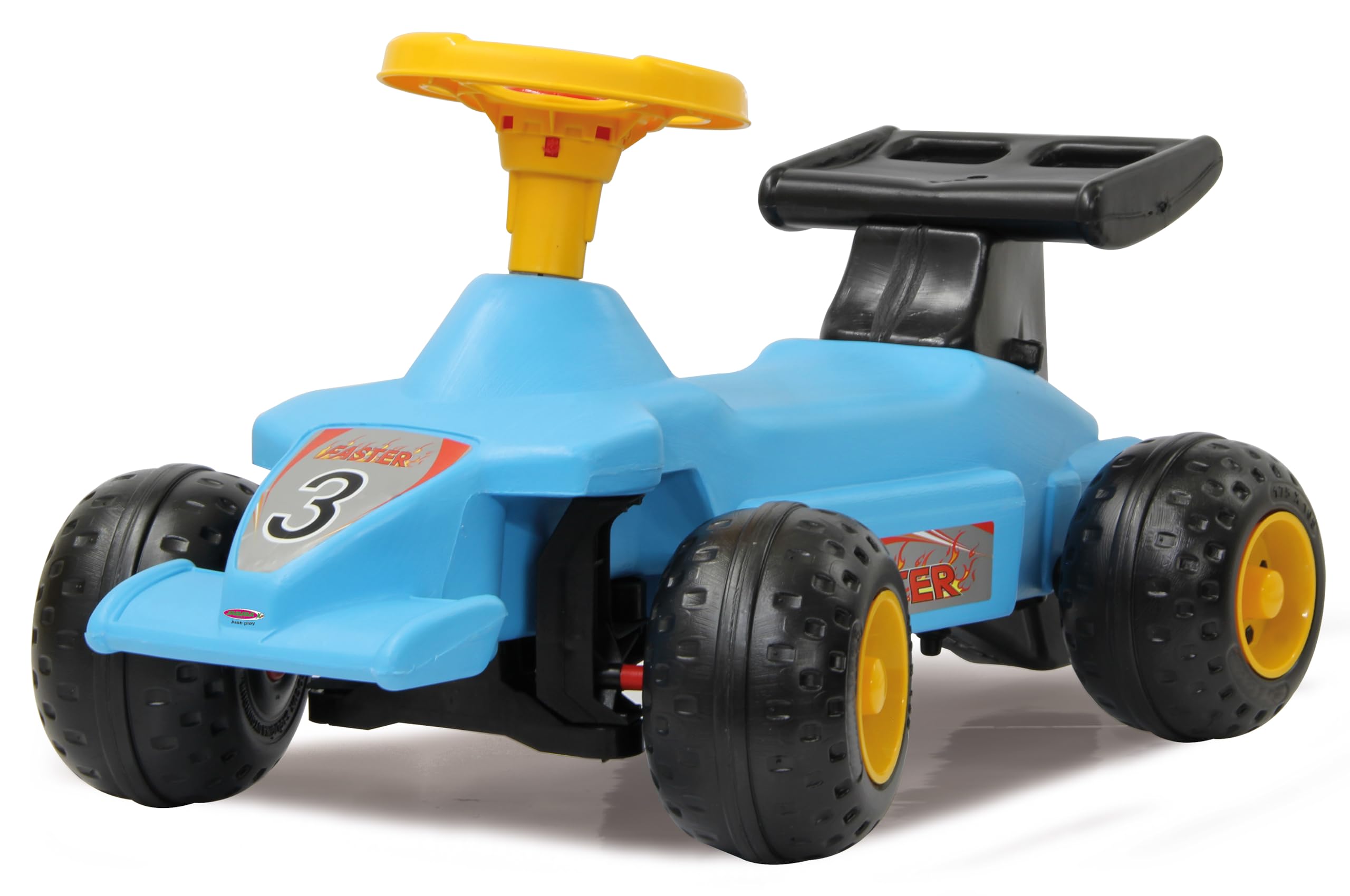 JAMARA 460310 – antypoślizgowa Formula Kid Blau – stabilny i wytrzymały, uchwyty w tylnej skrzybie, ochrona przed przewróceniem, atrakcyjny design w kolorze czerwonym lub jasnoniebieskim, klakson