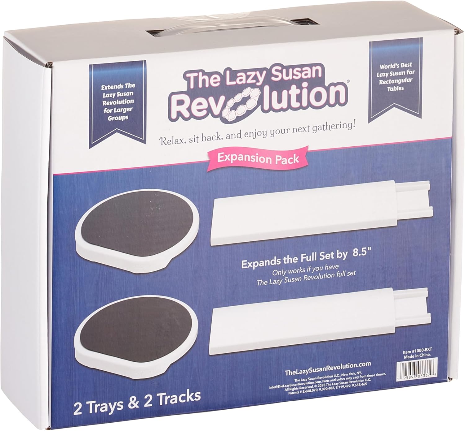 The Lazy Susan Revolution - Expansion Pack - Dark Gray - 2 Straight Tracks and 2 Trays. Does not Work Without the Lazy Susan Revolution Full Set (Sold Separately).