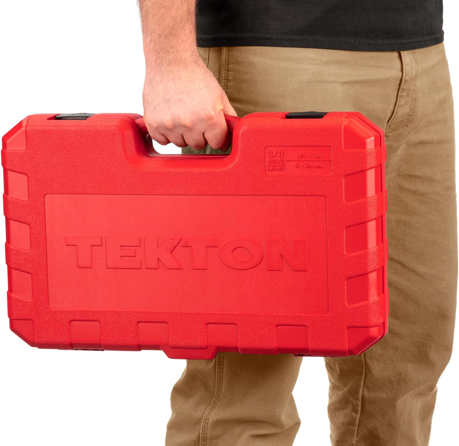 TEKTON 3/8 Inch Drive 6-Point Impact Socket Set, 72-Piece (1/4-1 in., 6-24 mm) | SID91404