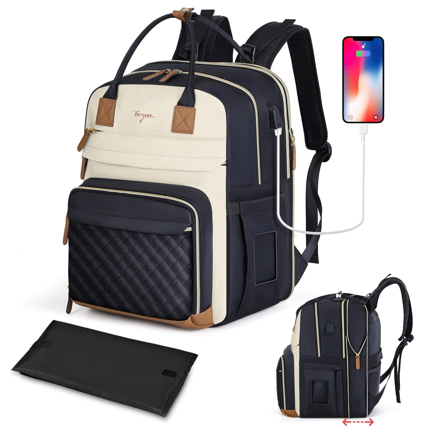 Diaper Bag Backpack 25-37L Expandable Large Diaper Bags With