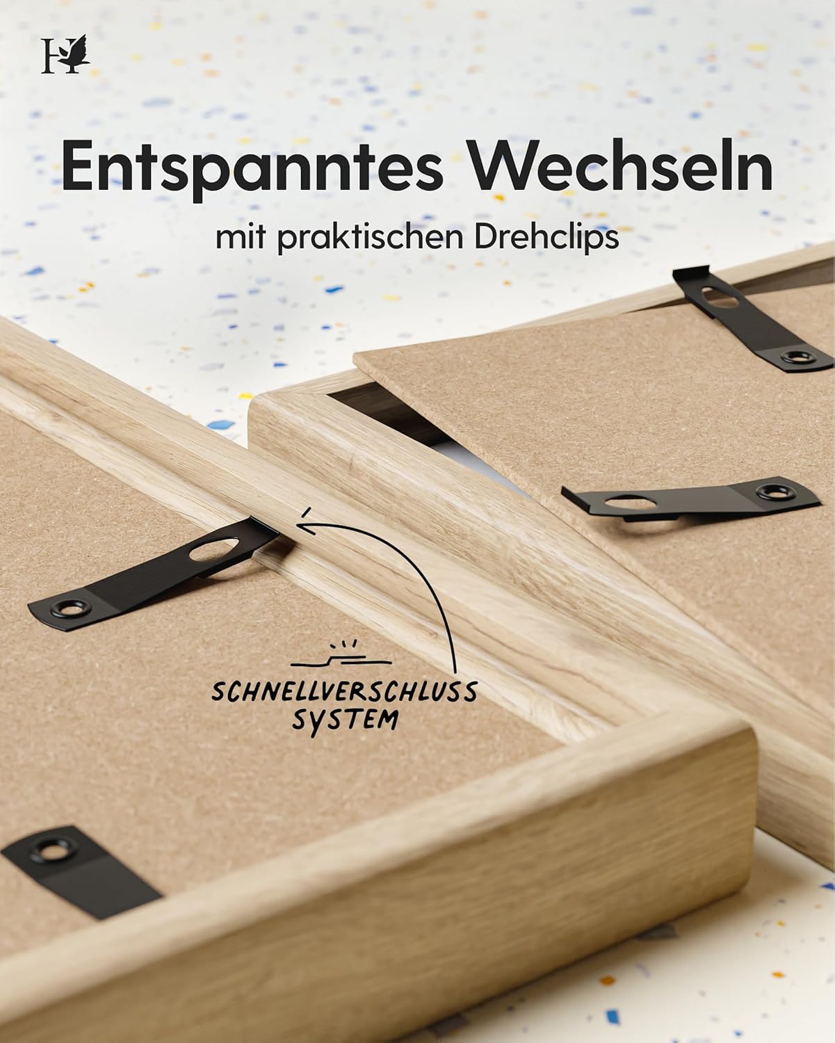 Heimlich® - Cadre photo - 30 x 45 cm, chêne, lot de 2 - Petits cadres pour affiches avec protection plastique - Montage mural uniquement