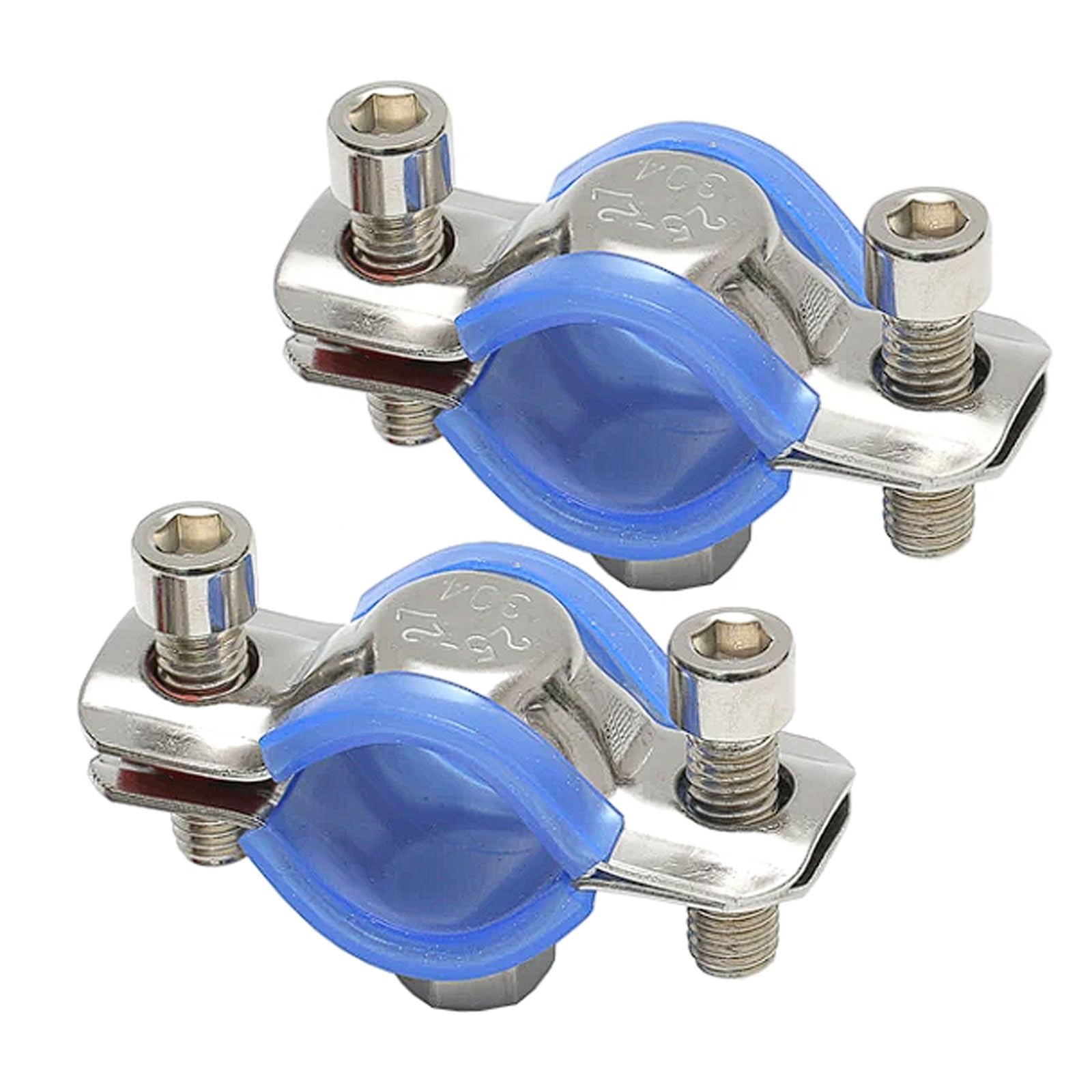 Esmen One Color 304 Stainless Steel Fixed Pipe Clamp With Welded M10 Nut And Rubber Sleeve 2 Pack For Water Pipes(【Φ45-48】)