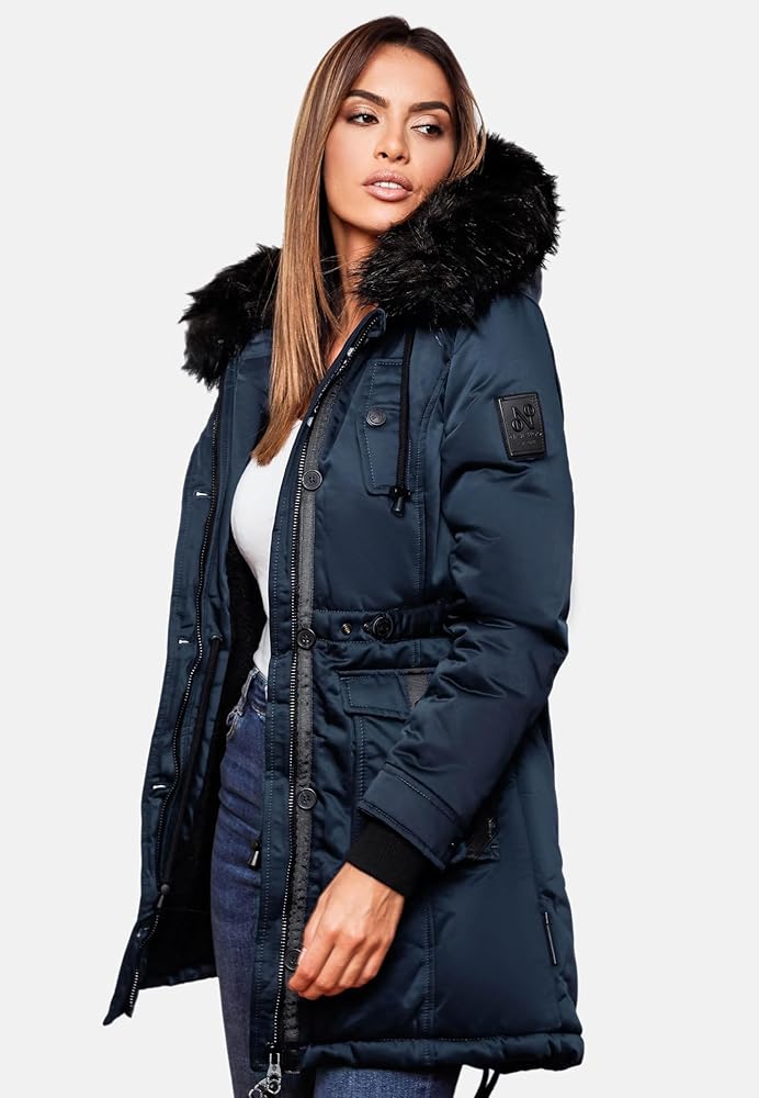 Navahoo Damen Winter Jacke Stepp Parka Mantel Teddyfell Warm Gefüttert La Viva E - Foto 3
