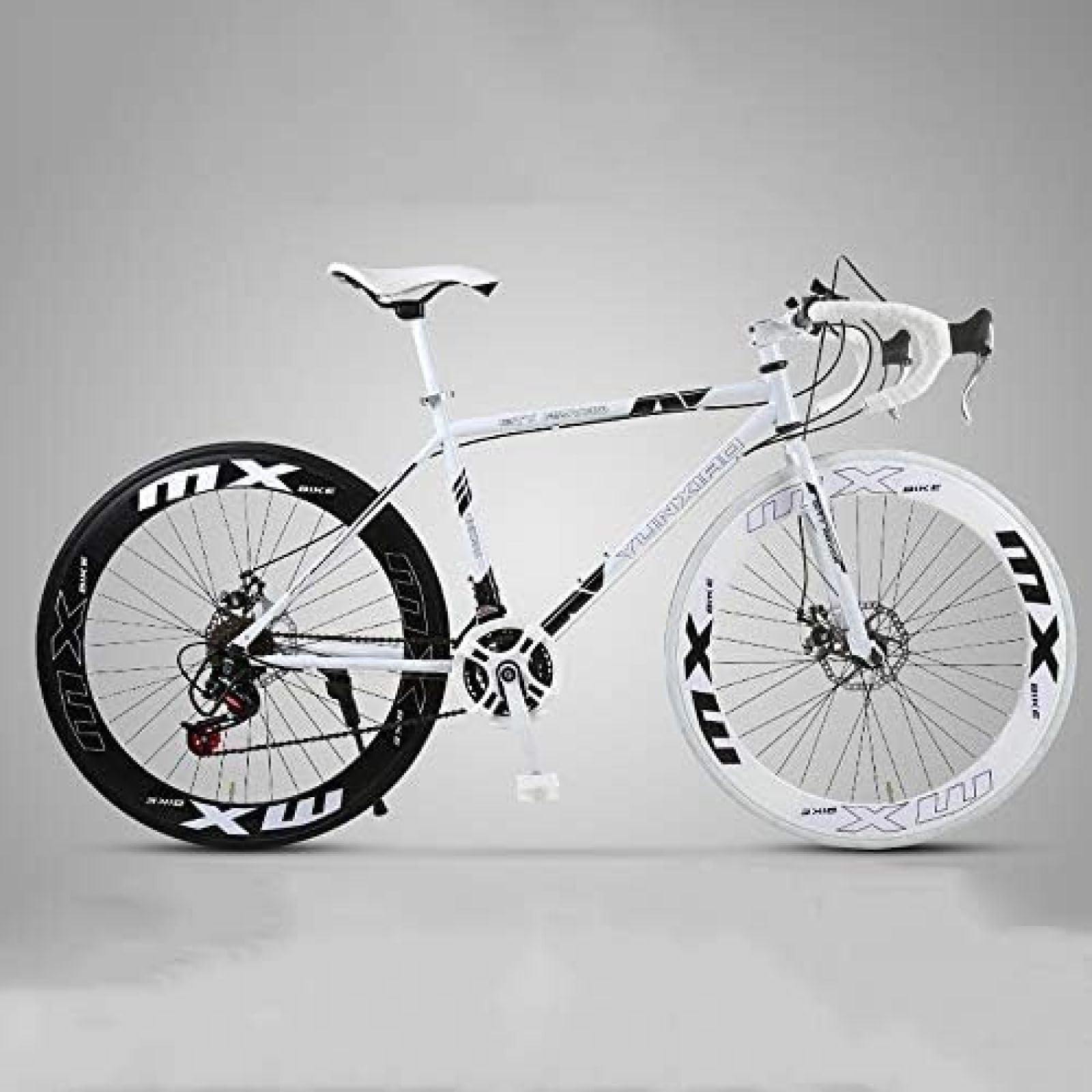 2024 New 26 Inch Road Mountain Bike Curved Handle Cycling 24 Speed Disc Brakes Front And Rear Bicycles High Carbon Steel Frame Road Bicycle For Women Men Adult,Constructive23