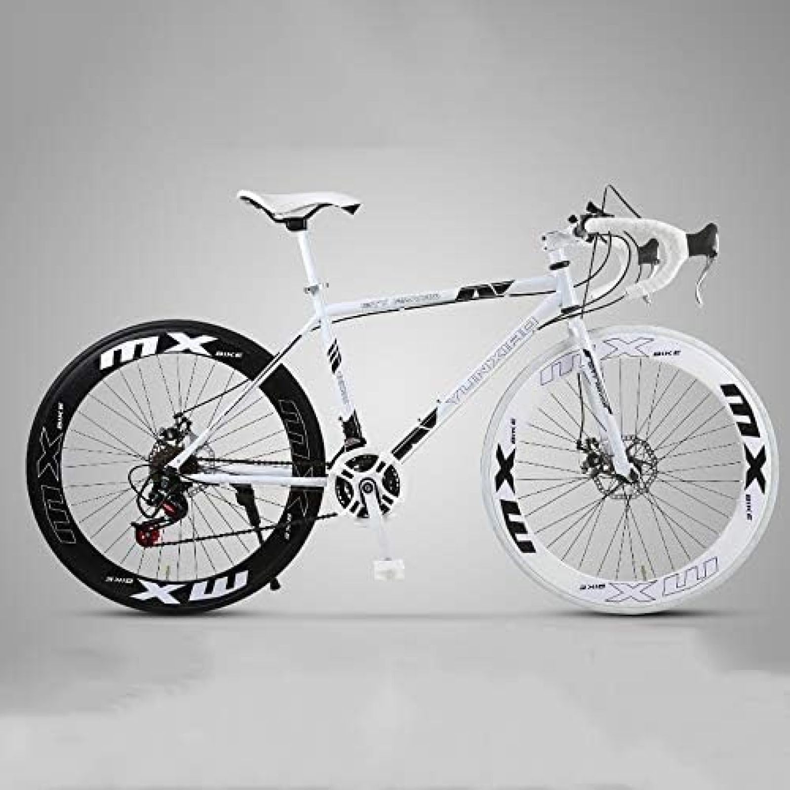 2024 New 26 Inch Road Mountain Bike Curved Handle Cycling 24 Speed Disc Brakes Front And Rear Bicycles High Carbon Steel Frame Road Bicycle For Women Men Adult,Constructive23
