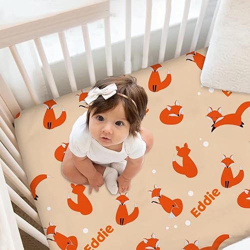 Miniatura 19 de Sábanas personalizadas para cuna de bebé con nombre, sábanas ajustables personalizadas para cuna de margaritas para bebés, niñas y niños, sábana