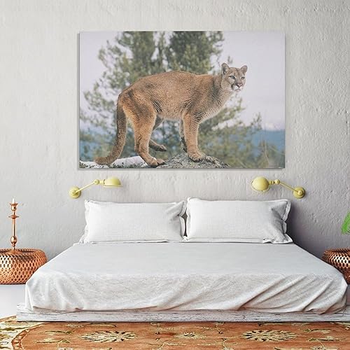 Miniatura 5 de Póster de lienzo de león de montaña con vida silvestre occidental, decoración de dormitorio, paisaje deportivo, oficina, habitación, regalo, póster