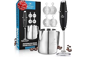 Zulay Kitchen Barista Set: Premium Milk Frother and Coffee Making Essentials