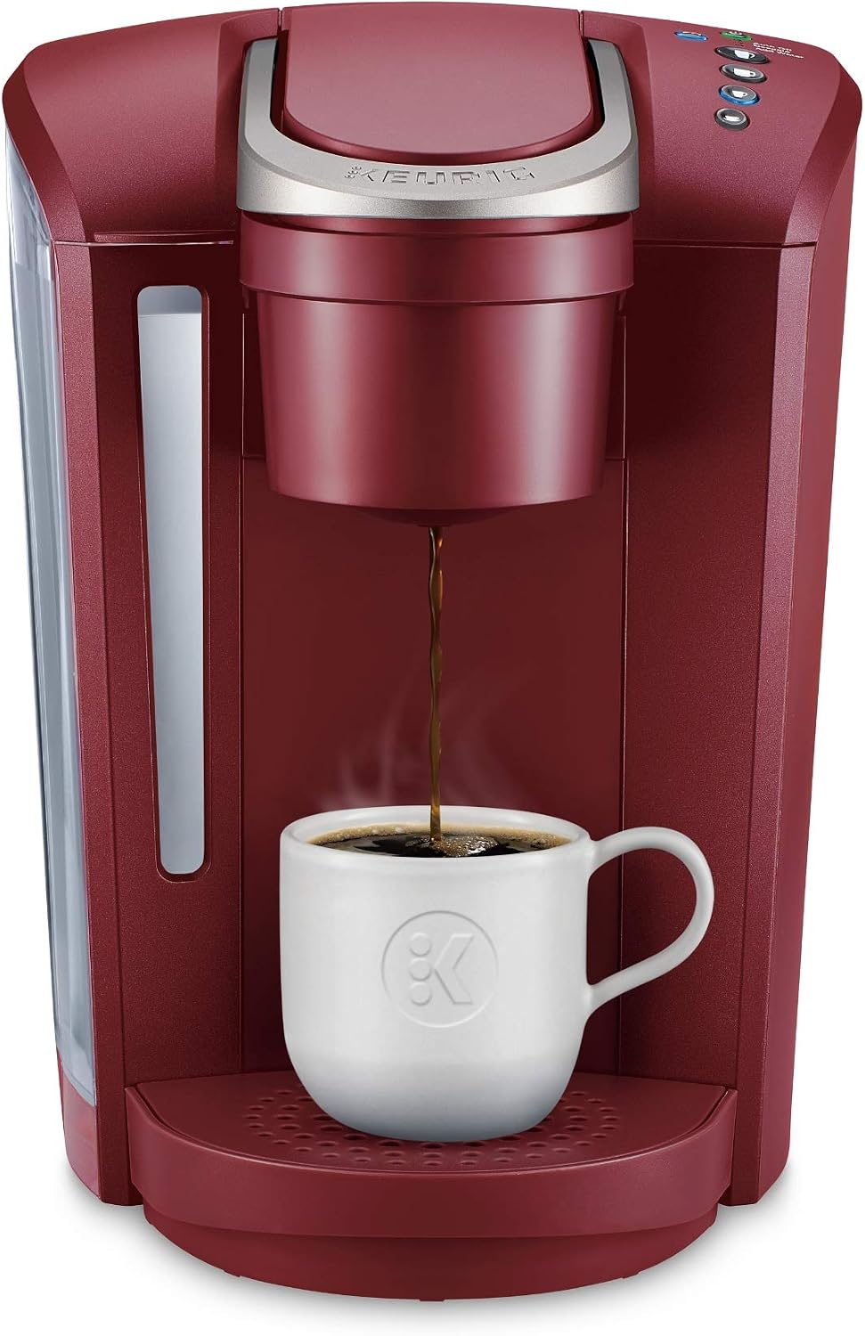 Keurig K-Select Coffee Maker, Single Serve K-Cup Pod Coffee Brewer, With Strength Control and Hot Water On Demand, Vintage Red (Renewed)