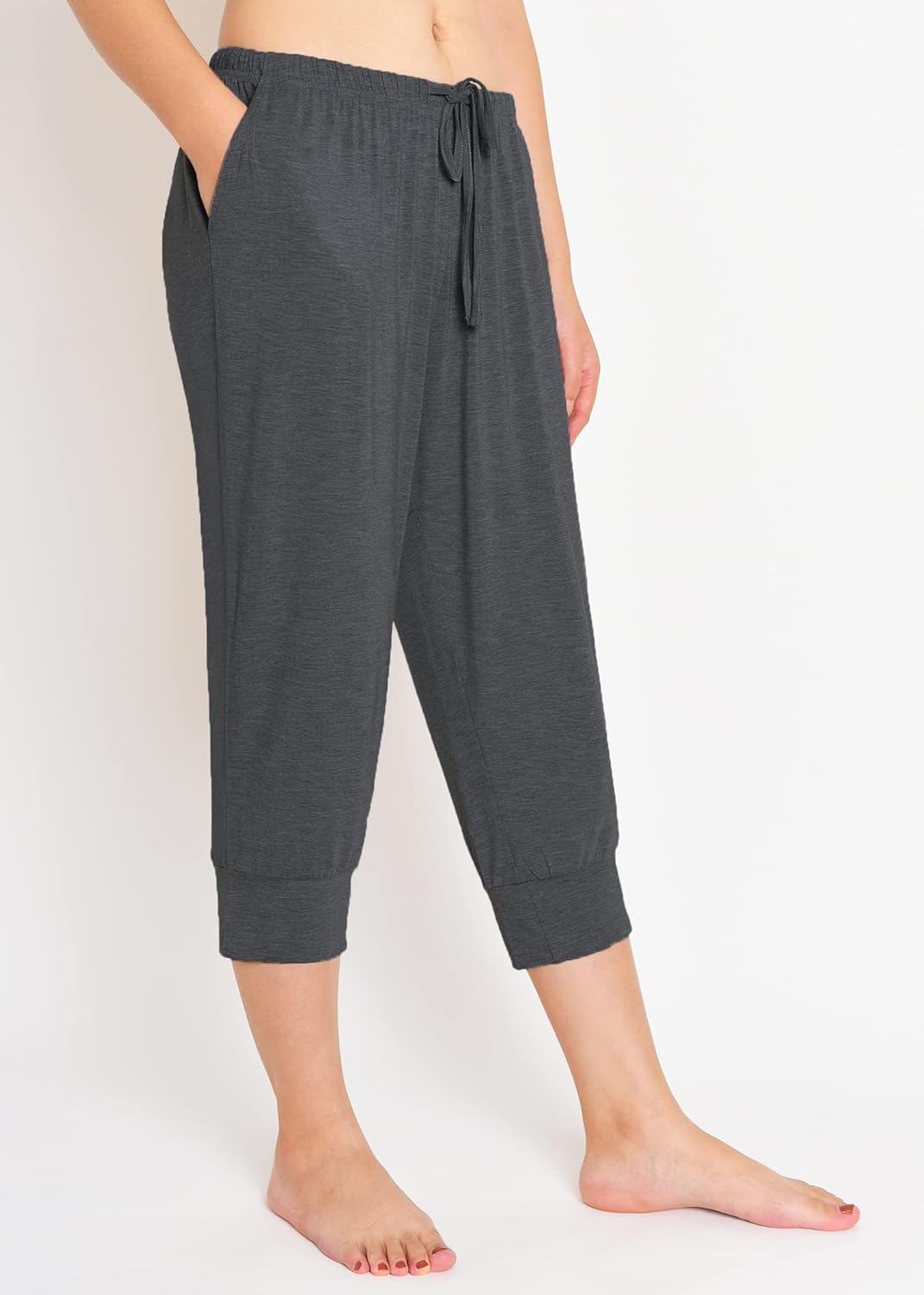 Latuza Women's Viscose Jogger Capri Pajama Lounge Pants - Image 2