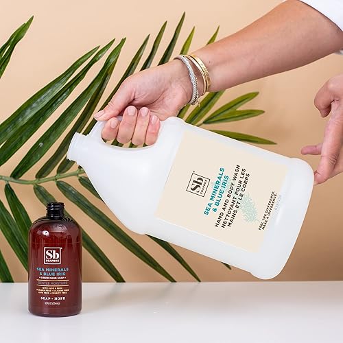 Miniatura 3 de Soapbox Jabón líquido de manos y gel de baño, minerales marinos e iris azul, limpiador suave e hidratante de manos y cuerpo, vegano, repuesto de