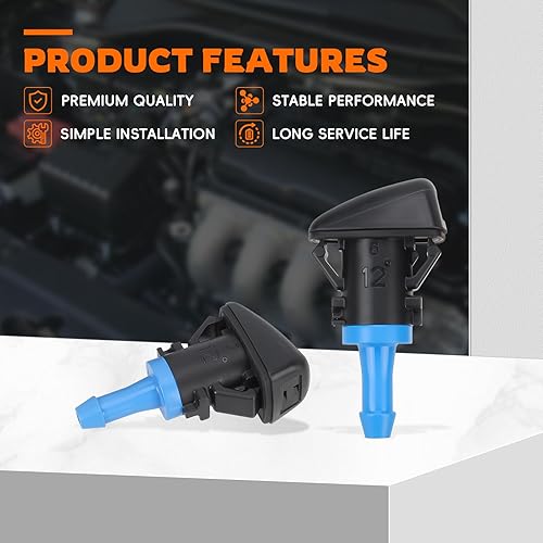 Miniatura 3 de 2 piezas 68024312AB - Escobilla de limpiaparabrisas delantero, boquilla de chorro, subensamblaje para Chrysler 200 2011-2014 para Dodge Avenger