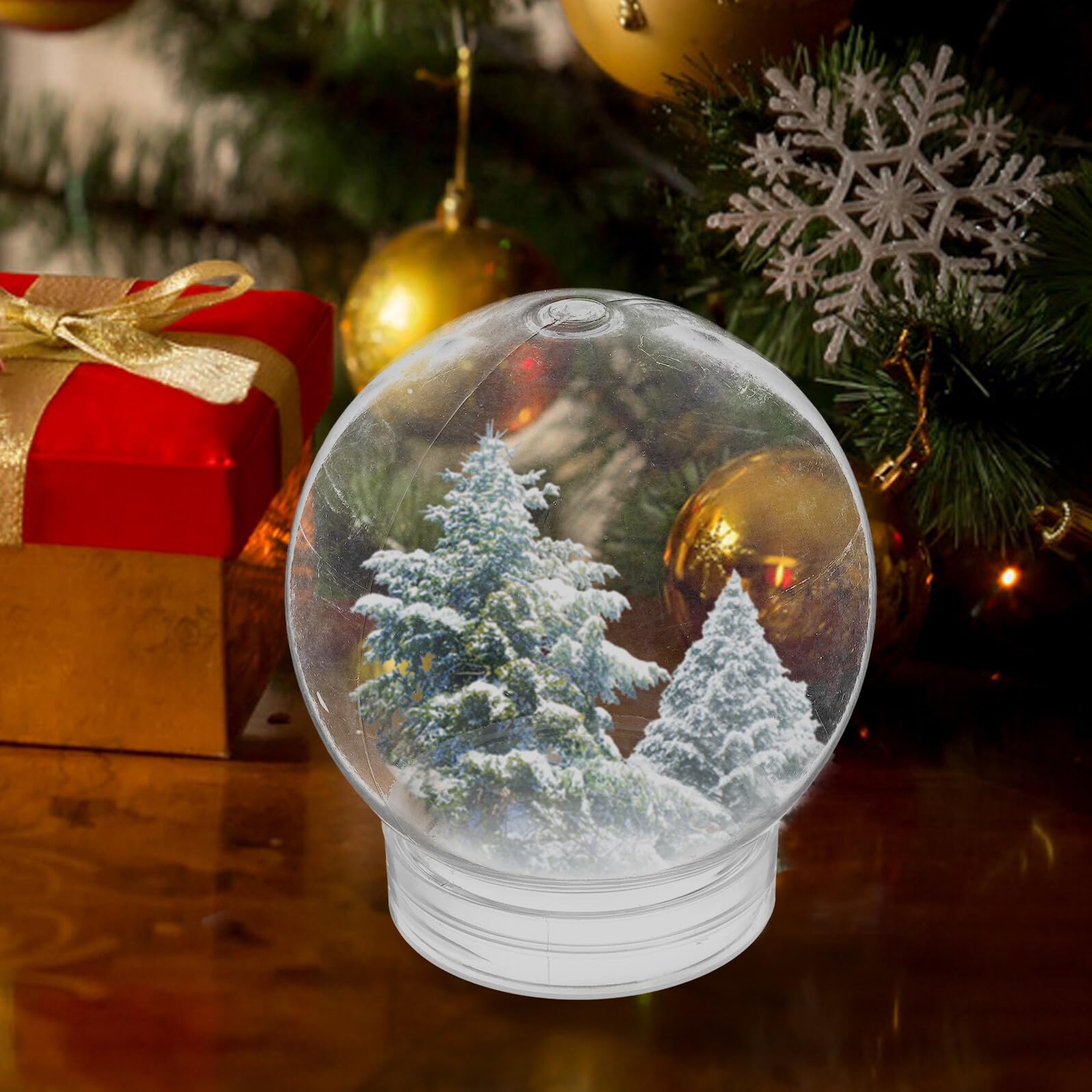 Levemolo 20piezas Bola de Nieve DIY Decoración Navideña Globos de Agua de Plástico Transparente con Tapa de Rosca para Manualidades Vacaciones de Invierno Suministros para Fiestas Casa