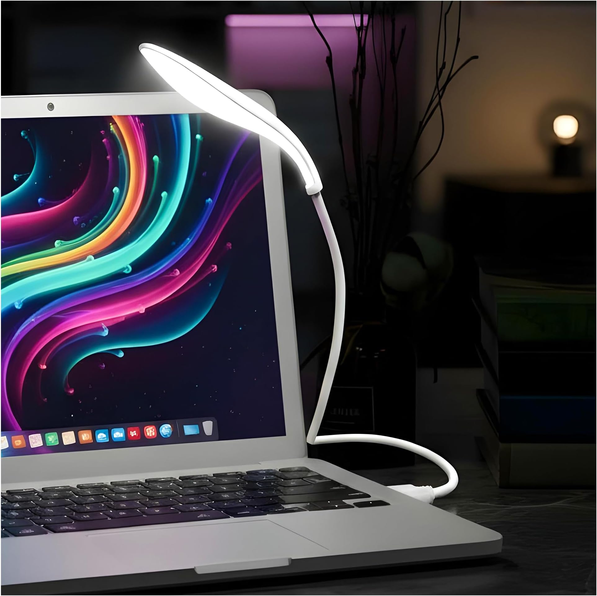 SWAPKART Portable Flexible Adjustable Eye Protection USB LED Desk Light Table Lamp for Reading, Working on PC, Laptop, Power Bank, Bedroom (Multicolour, Plastic, Pack of 1)