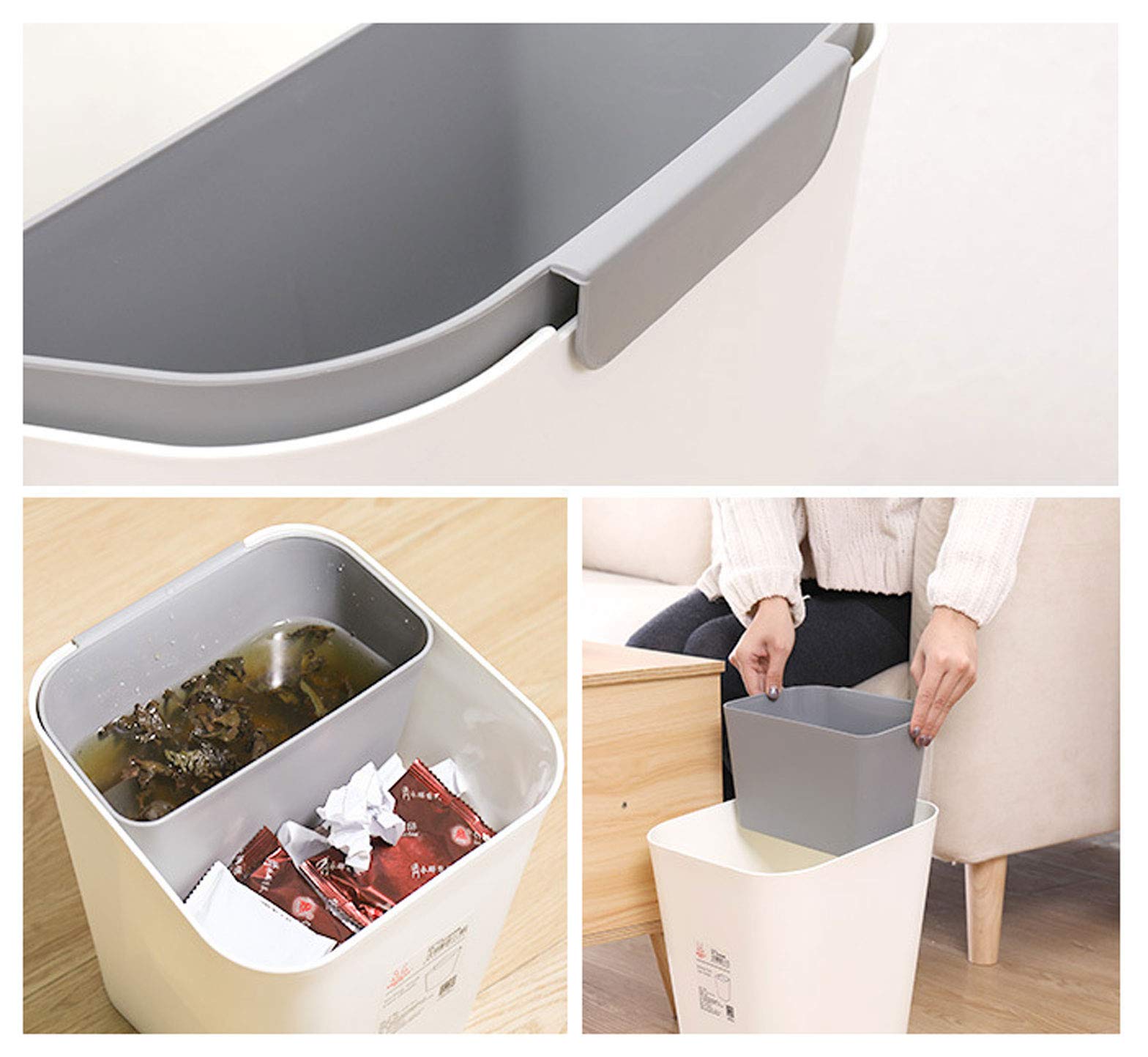 Amazon｜ふく福 プラスチック2分別ゴミ箱 分別 ダストボックス 小さい