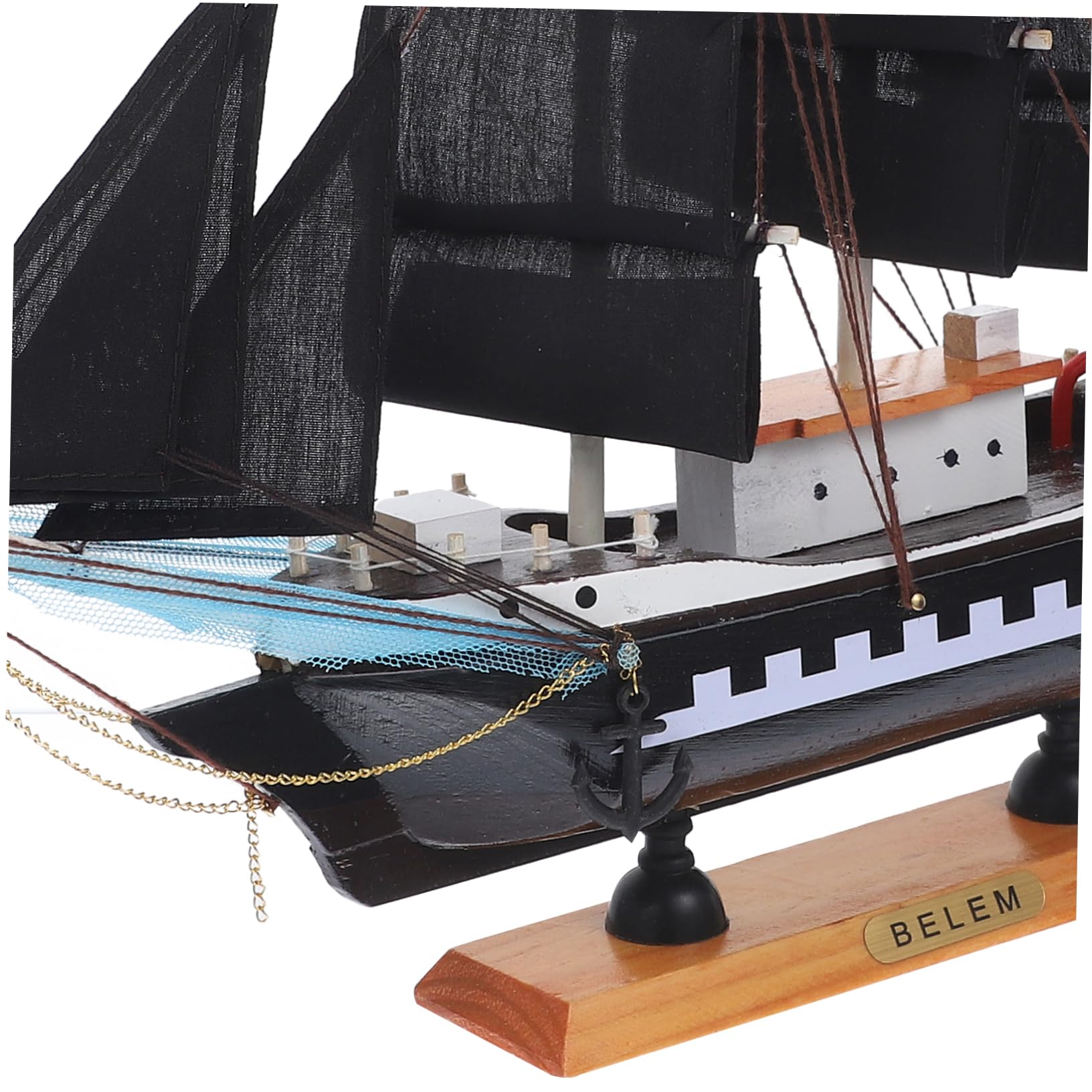 UKCOCO Modelo de Barco Pirata de Madera 33cm Decoración Marítima para Oficina y Entrada Estilo Único y Material Madera Tela