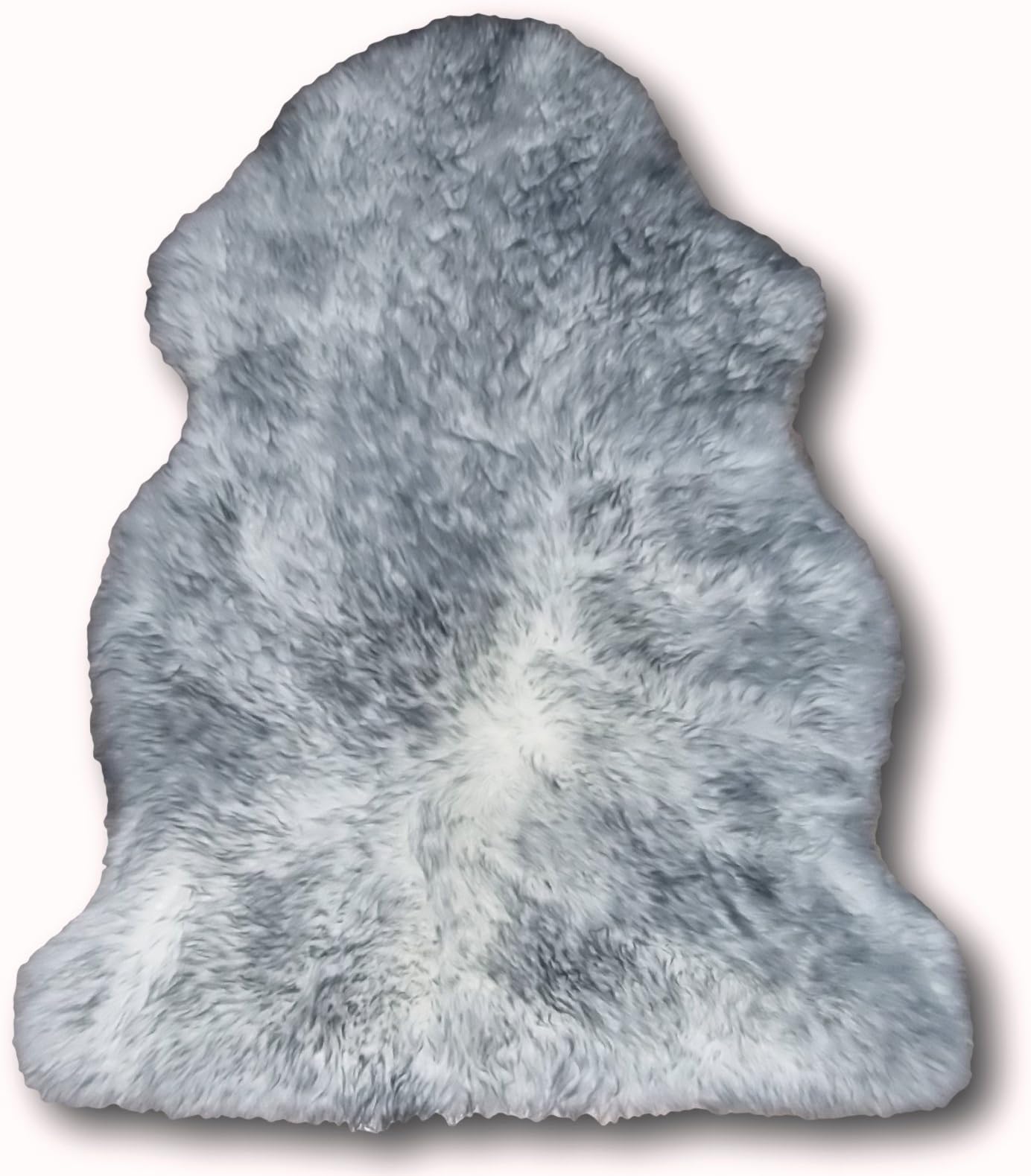 Starose New Zealand Genuine New Zealand Single Pelt Sheepskin Rug White/Grey Tipped 100x75cm