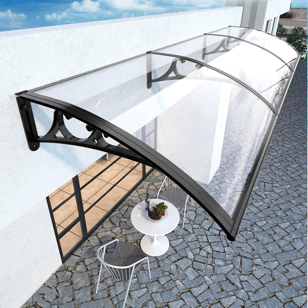 GJZQDKX Triangular Arched UVResistant Outdoor Canopy for Windows & Doors Waterproof BreakResistant Easy Installation Entrance Awning Durable Polycarbonate Shelter