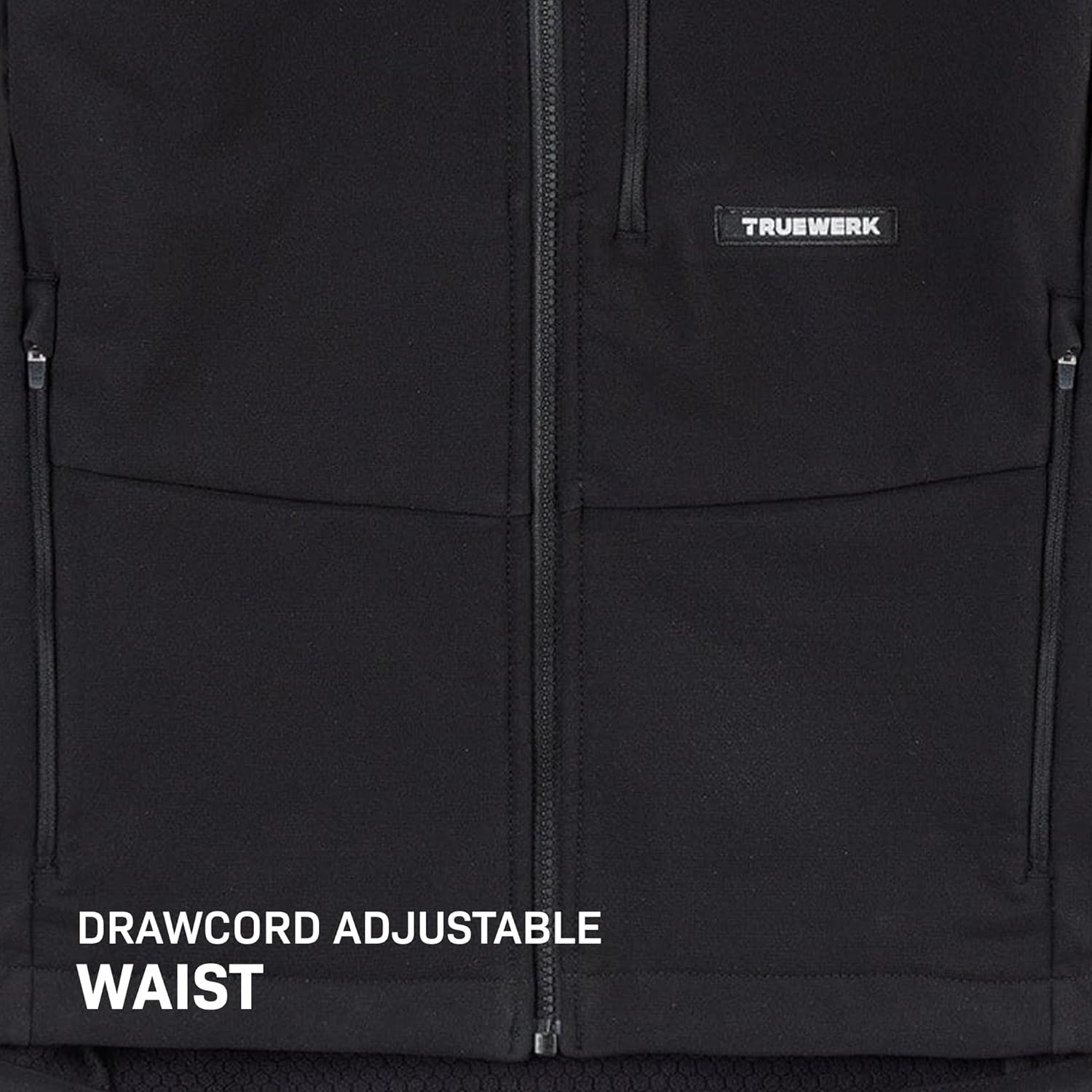 TRUEWERK Men's Insulated Work Jacket - S3 Solution Zip-Up Hoodie, Fleece-Lined, Waterproof Tactical Coat with 4-Way Stretch - Image 9