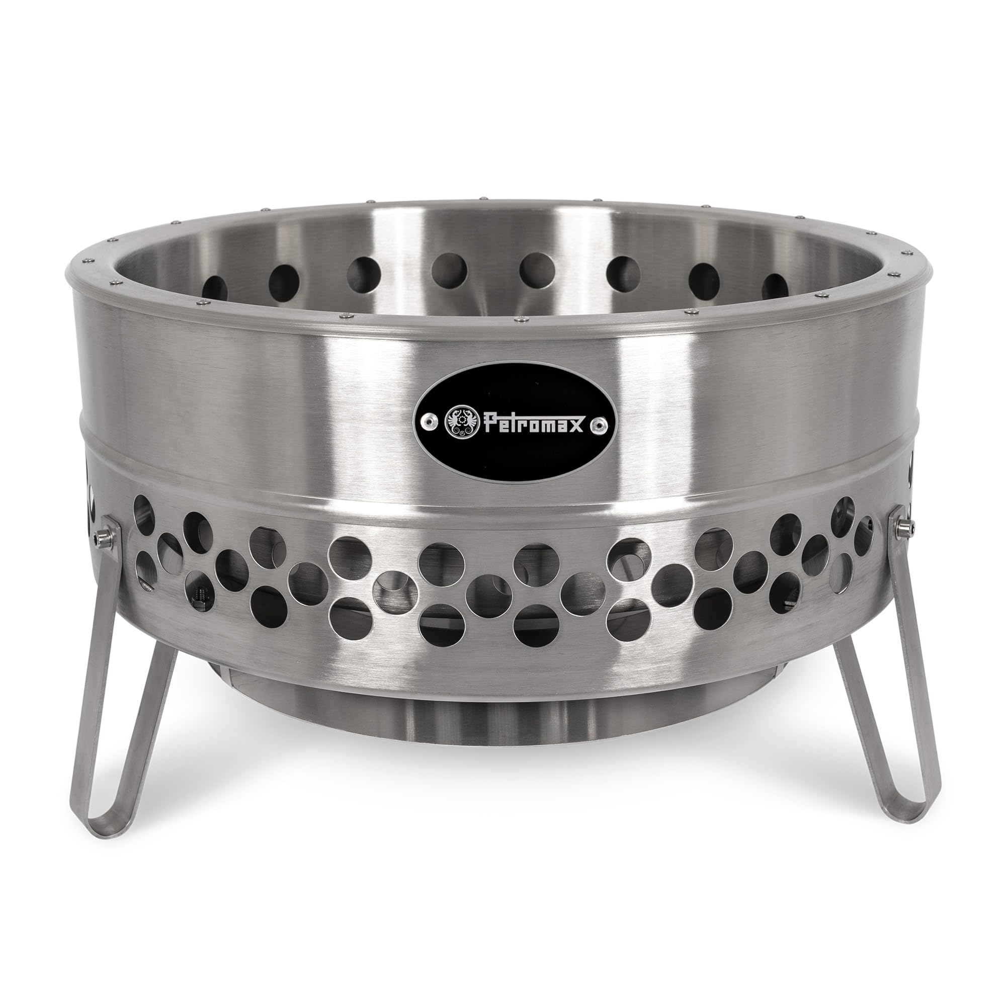 Braciere da interno con griglia, fornello da campeggio, grande braciere da giardino da 56 cm, braciere portatile da esterno per riscaldamento da patio Ciotola da campeggio con coperchio e poker
