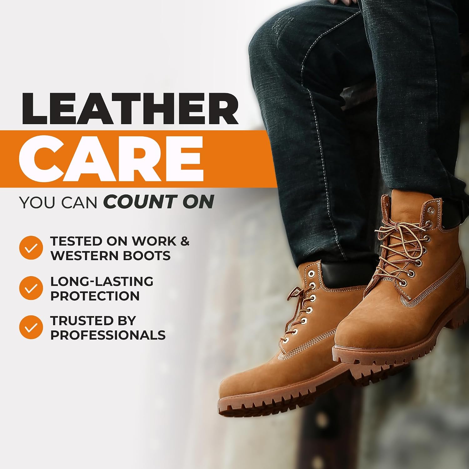 Leather Boot Oil for Work & Cowboy Boots – Deep-Conditioning Formula, Restore and Protects Dry, Cracked Leather Boots & Shoes