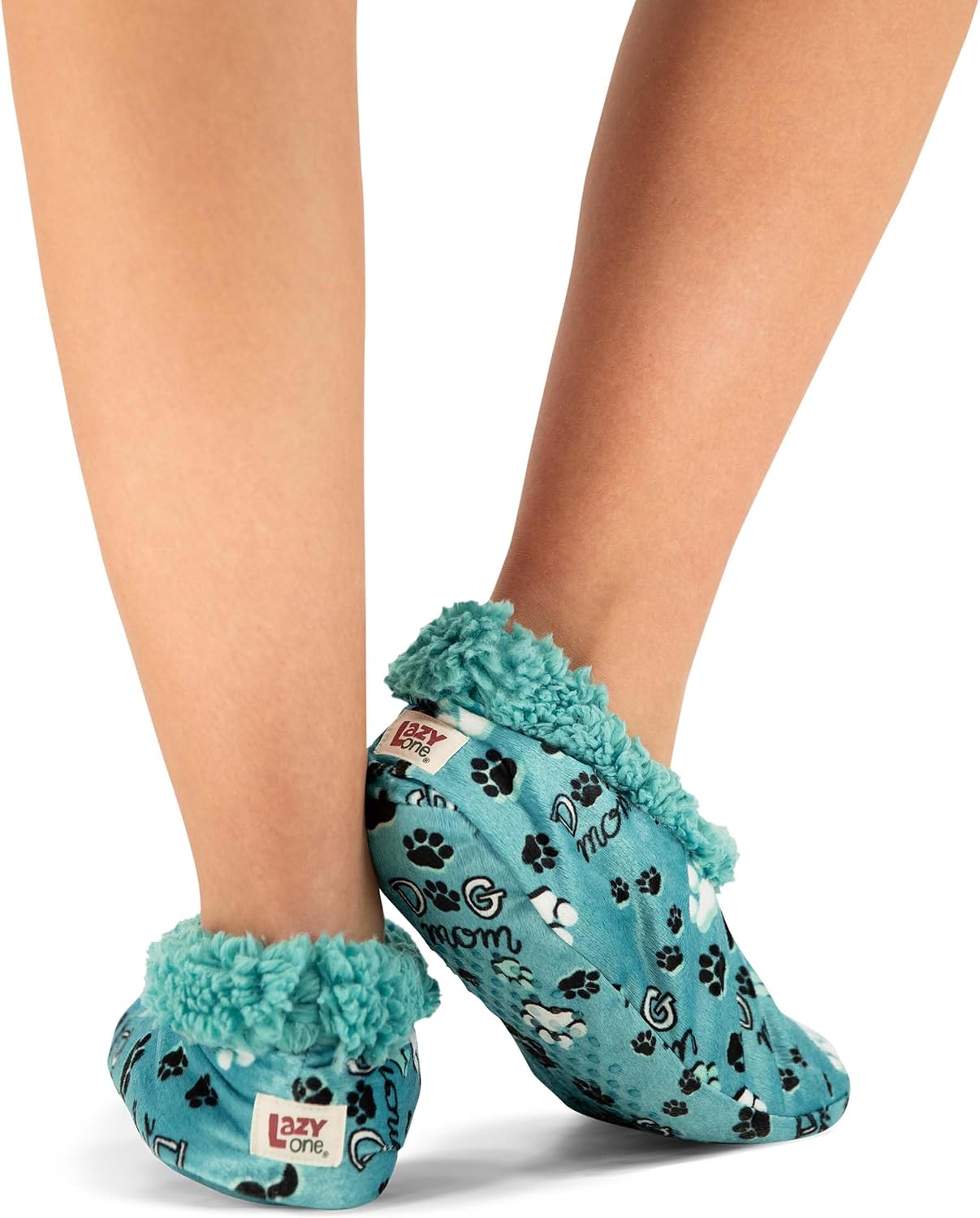 Lazy One Fuzzy Feet Slipper Socks for Women, Cute Fleece-Lined House Slippers, Cute Dog & Cat Design
