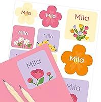 Vista 27 de Etiquetas de nombre para niños (33) – Calcomanías personalizadas para guardería, campamento y escuela – Calcomanías duraderas e impermeables