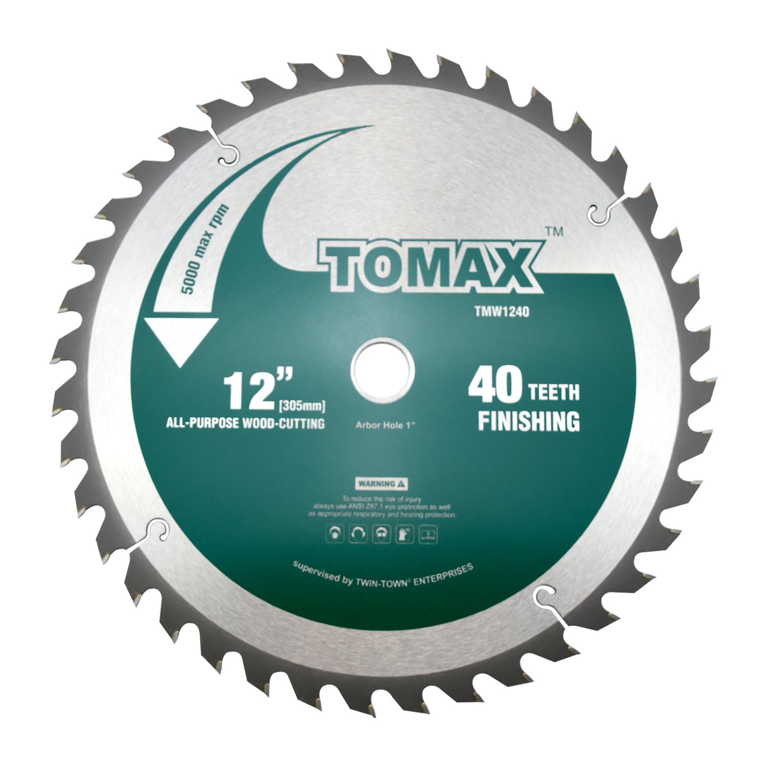 TOMAX 12-Inch 100 Tooth ATB Fine Finish Saw Blade with 1-Inch Arbor