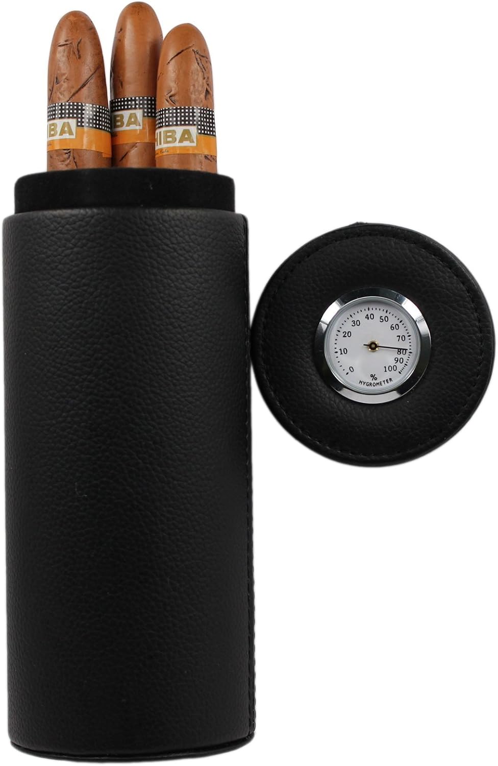 AMANCY Popular Cedar Wood Lined Portable Travel Leather Cigar Humidor Case,Packed by Nice Gift Box