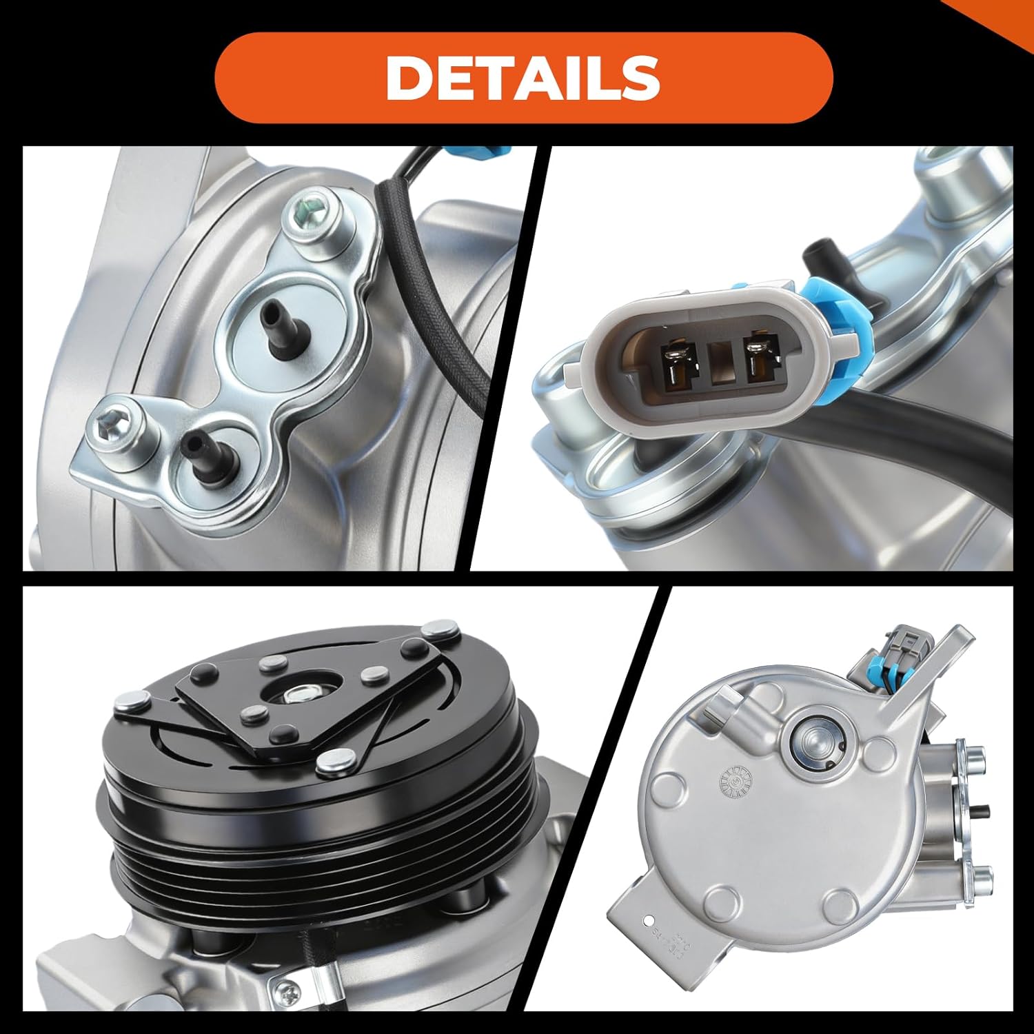 GEARLAST AC Compressor for Car, AC Compressor Kit Compatible with Cadillac Escalade 2002-2014, Chevy Silverado/Suburban/Tahoe/Express, GMC Savana/Sierra/Yukon/Canyon, Hummer H2/H3/H3T Replaces 4710315