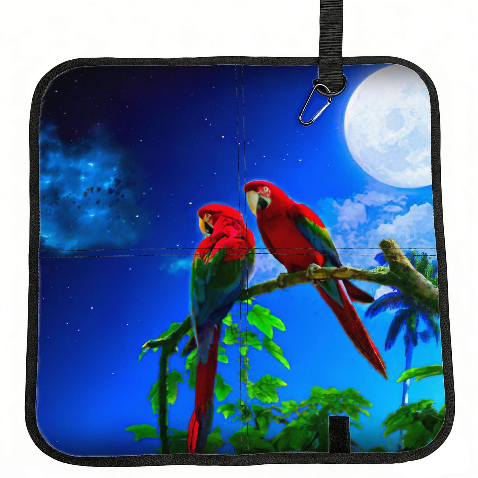 bghdfa Parrots Print Outdoor Sitting Mat Waterproof Oxford Cloth Seat Cushion Folding Foam Camping Seat For Picnic