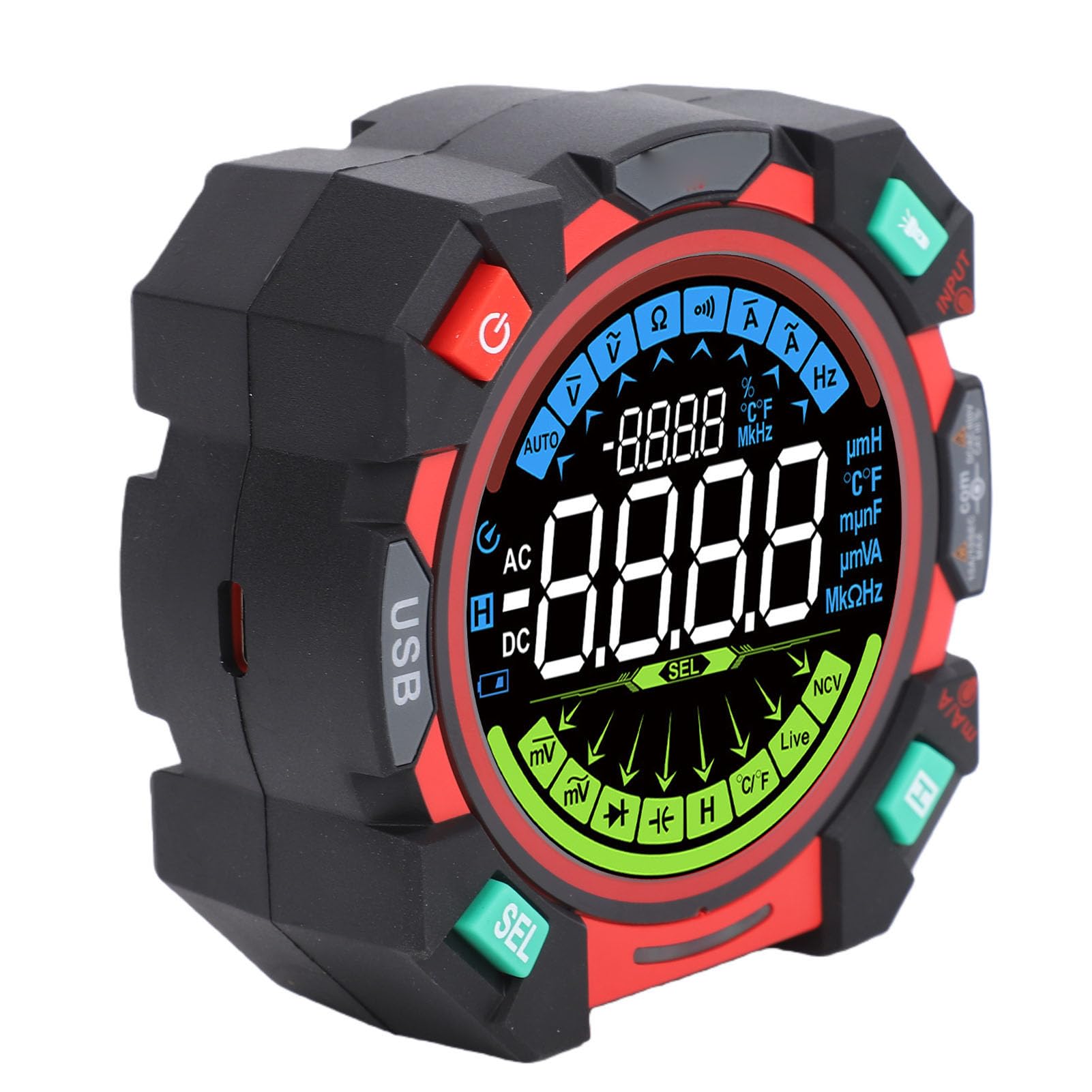 Bewinner Multimetro TRMS 6000 Conteggi Voltmetro Ricaricabile con Range Automatico, Tester Elettrico di Tensione CA CC con Schermo a Colori, Test di continuità Diodi NCV, Sicurezza CAT III 600 V,