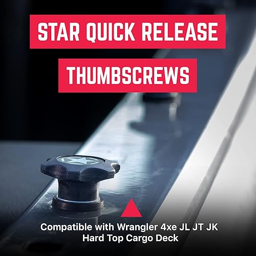 Miniatura 123 de GPCA juego de 6 tornillos estriados de cabeza resistente, de fácil liberación, con tuercas, arandelas y anillos para sujeción para Jeep Wrangler YJ