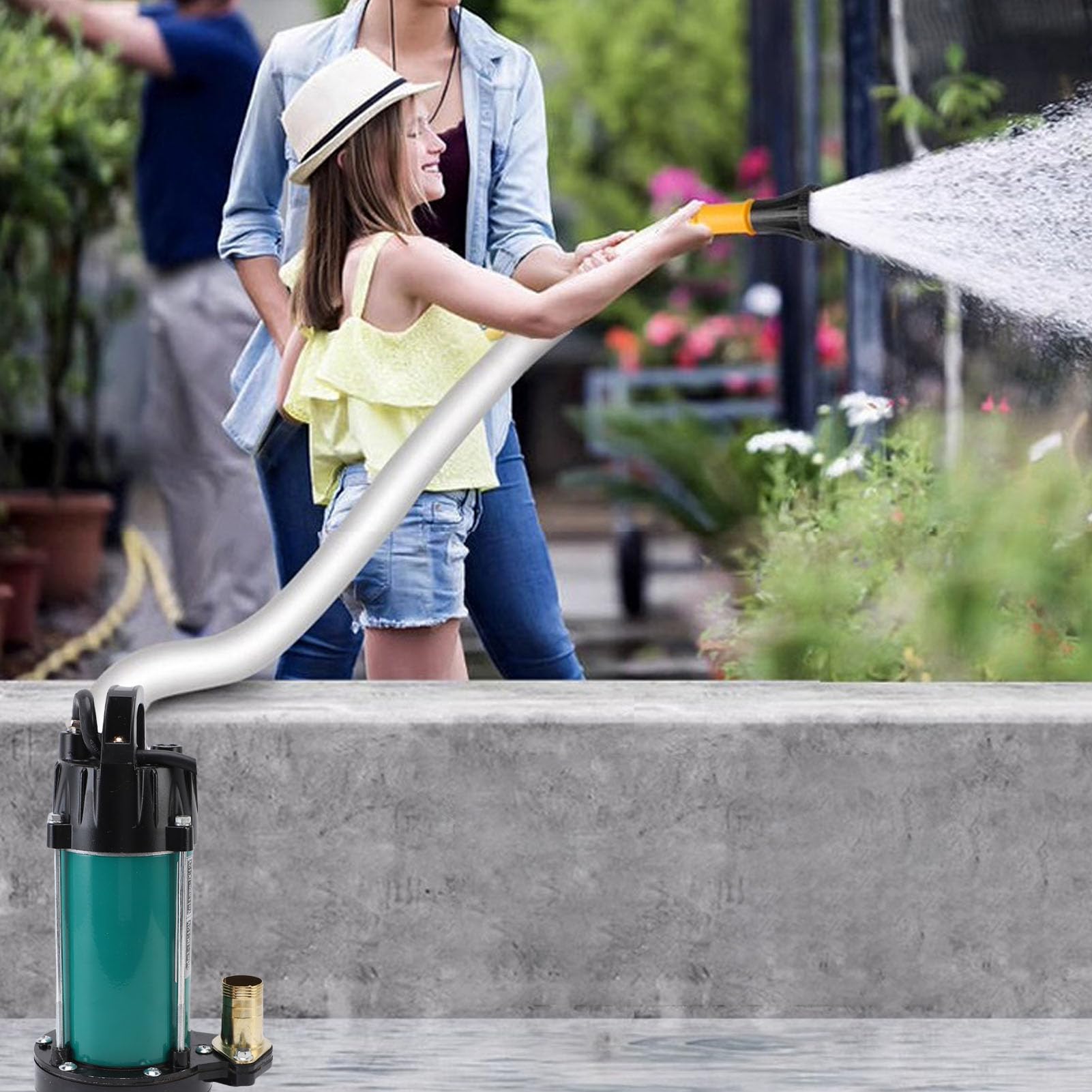 lyrlody Pompa Sommergibile, Pompa per Acqua per Pozzi Profondi in Acciaio Inossidabile, 300 W con Prevalenza Massima di 72 Piedi e Portata di 18 GPM per Aziende Agricole e Famiglie (DC24V)