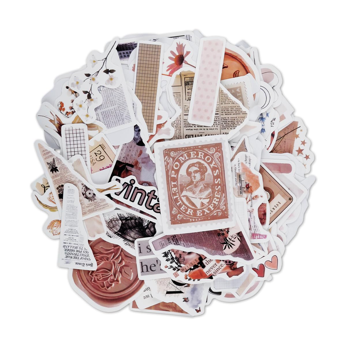 Lotsdonxia Multicolor 120 Pcs Vintage Scrapbook Stickers, British Woodland & Cottagecore Motifs, Aesthetic Waterproof Vinyl Decals For Journals, Planners, Laptops, Water Bottles, Diy Crafts