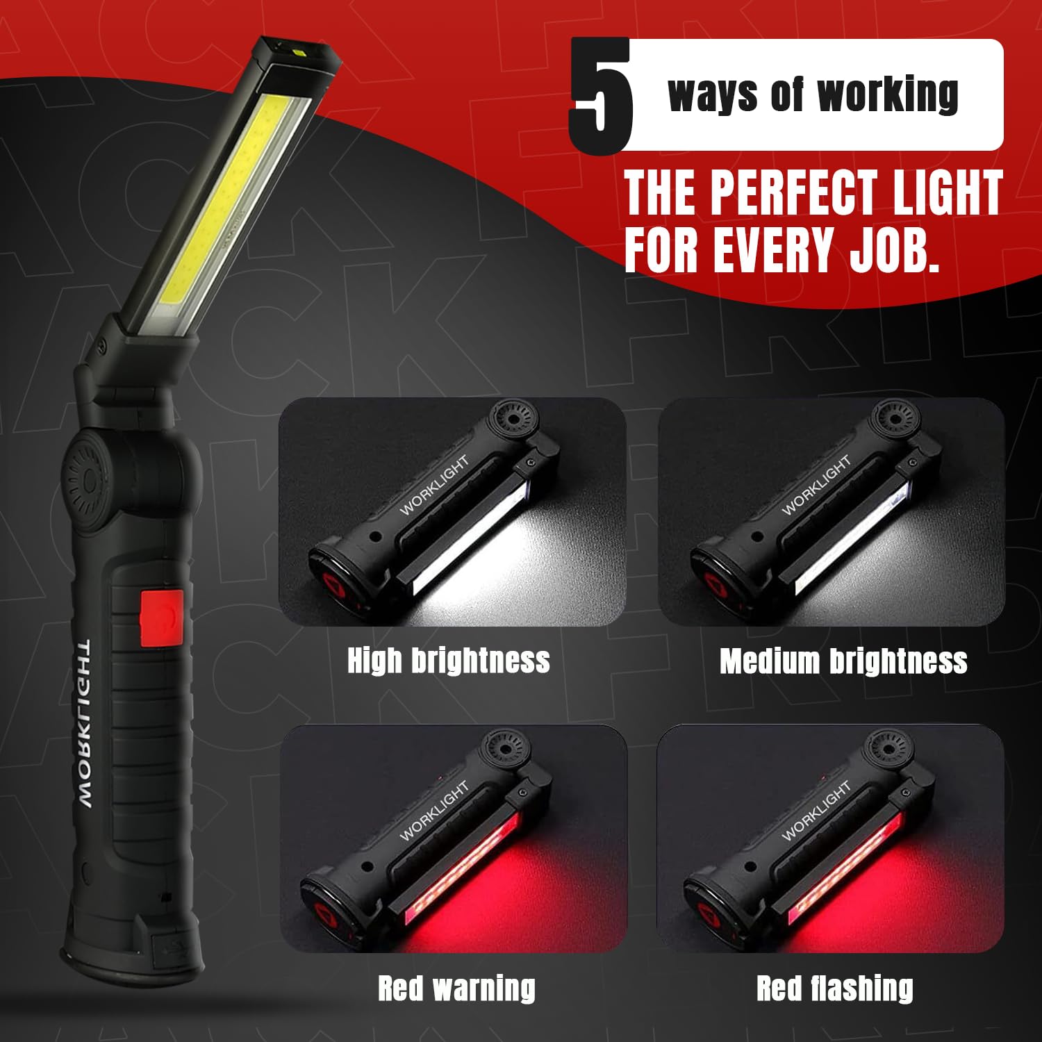 2 Stück 72 LED Arbeitsleuchten Mit Magnet Und Haken - Ultrahelle Tragbare Taschenlampen Für Werkstatt & Outdoor