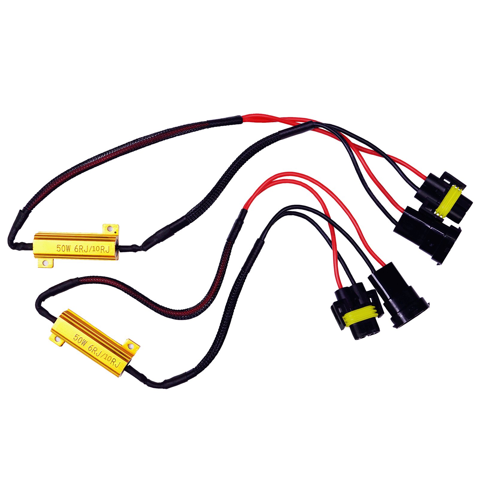 PA 2x50W 6 Ohm LED Lights Load Resistor Adapter Fix Hyper Flashing Rapid Blinking Canbus Error Code Eliminator Warning Canceller For Turn Signal Reverse Backup Daytime Running DRL (H8 H11), Running Lights - View #10