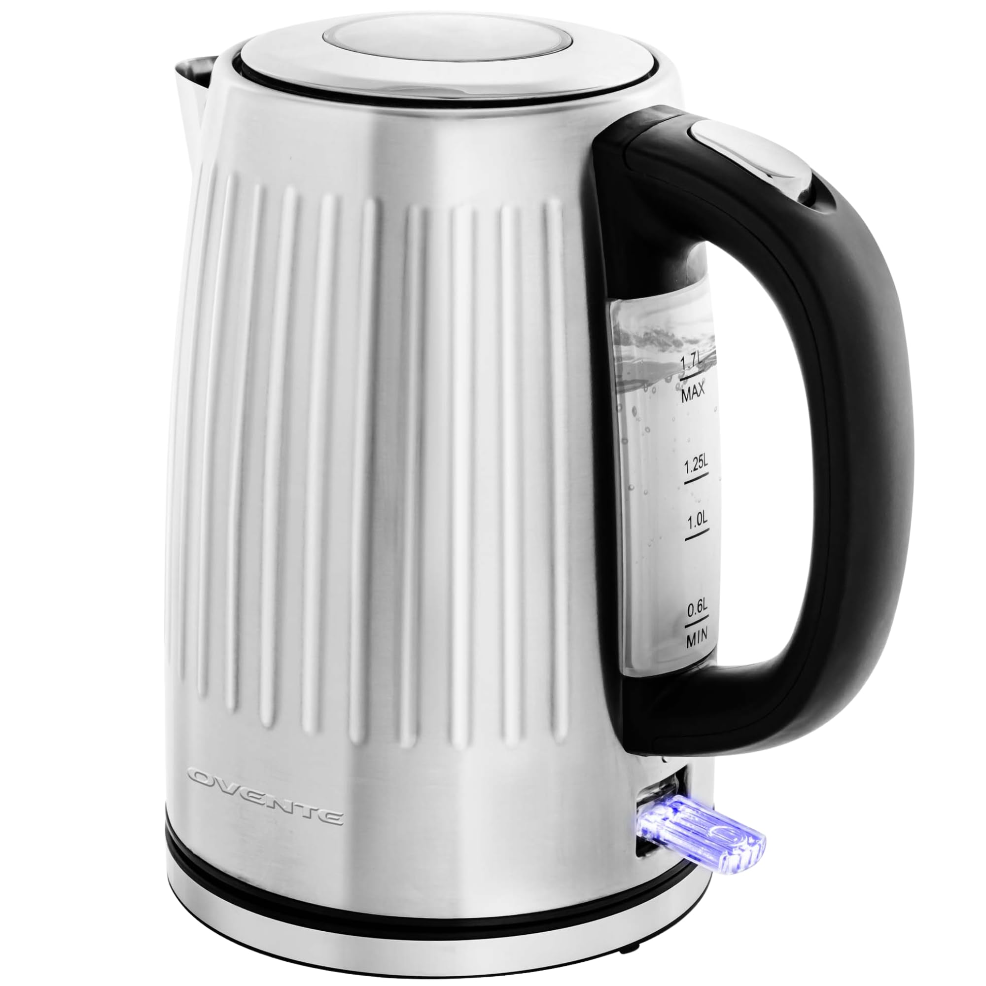OVENTEElectric Kettle, 1.7L Stainless Steel Fast Boiling Water Heater with 1750W Power, BPA Free & Cordless Body, Auto Shut-Off, Boil-Dry Protection, Indicator Light & Removable Filter, Silver KS711S