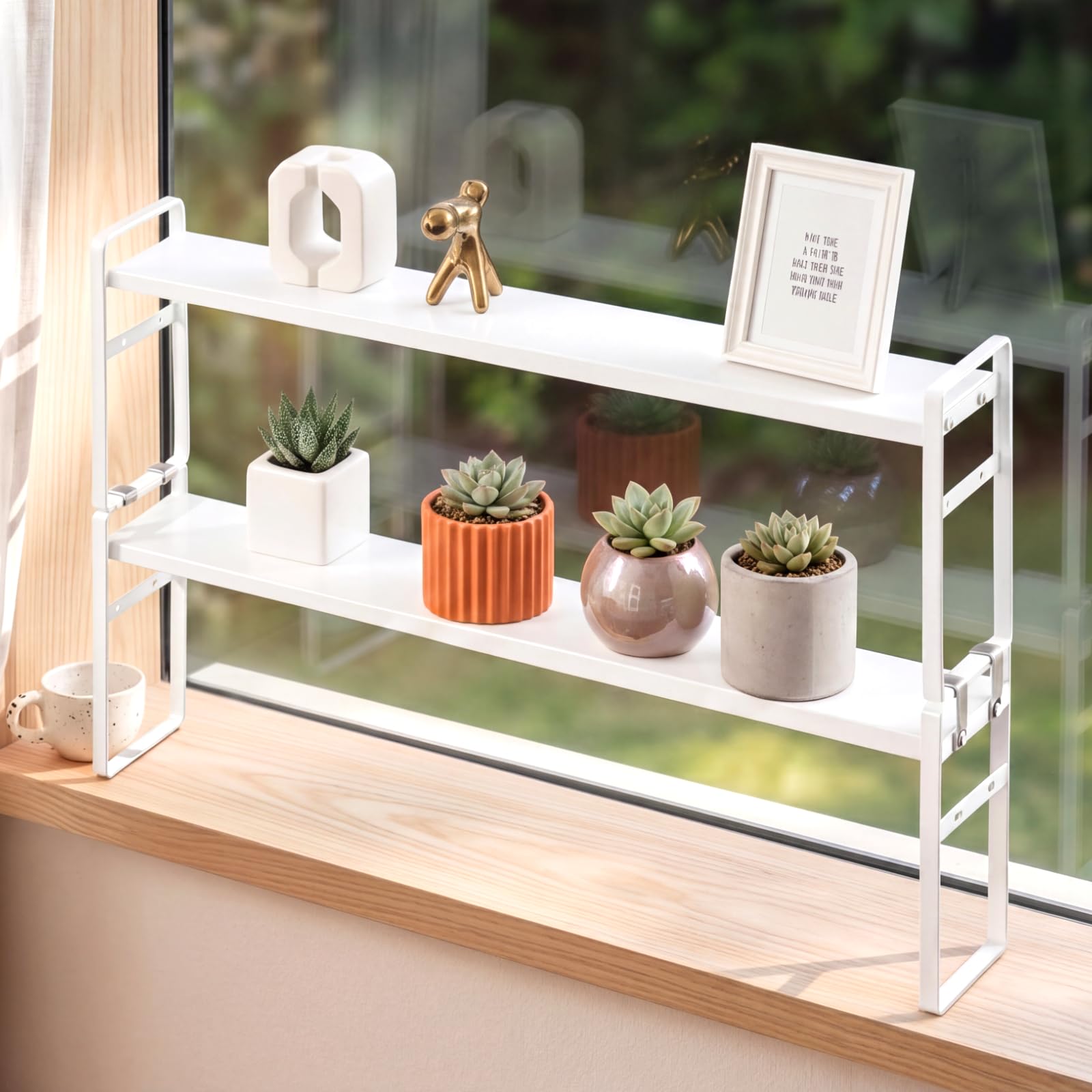 Expandable Window Sill Plant Shelf