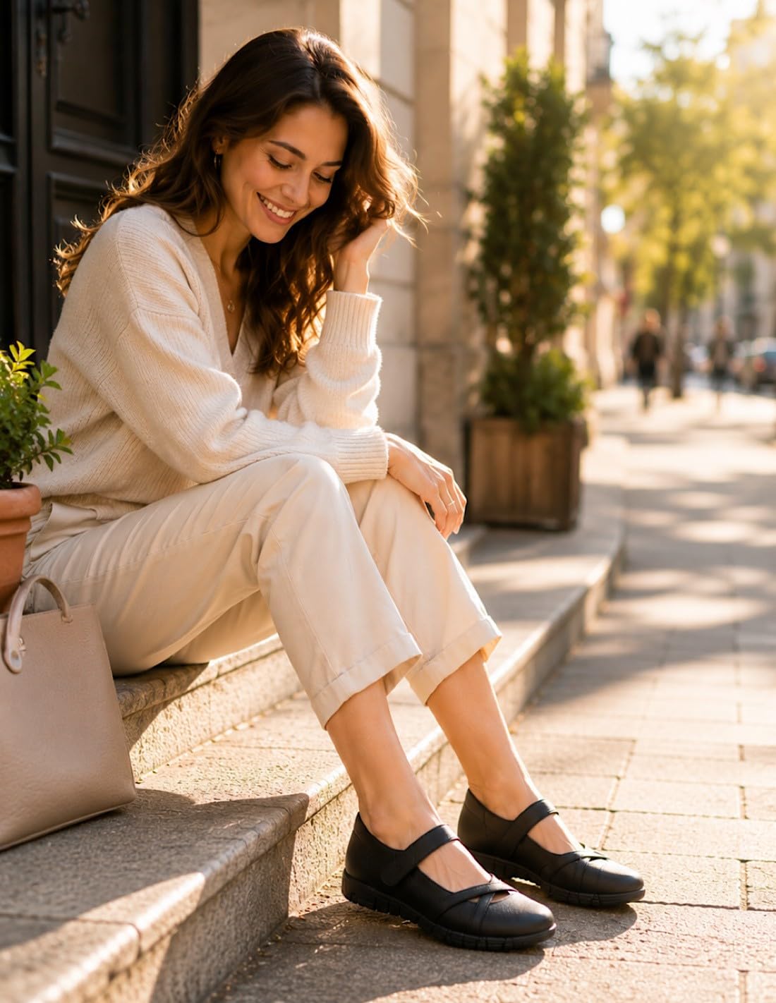 Chaussures Confort Femme Grande Pointure 41-44 Style Ballerines Confortables orthopédiques Semelle Cuir