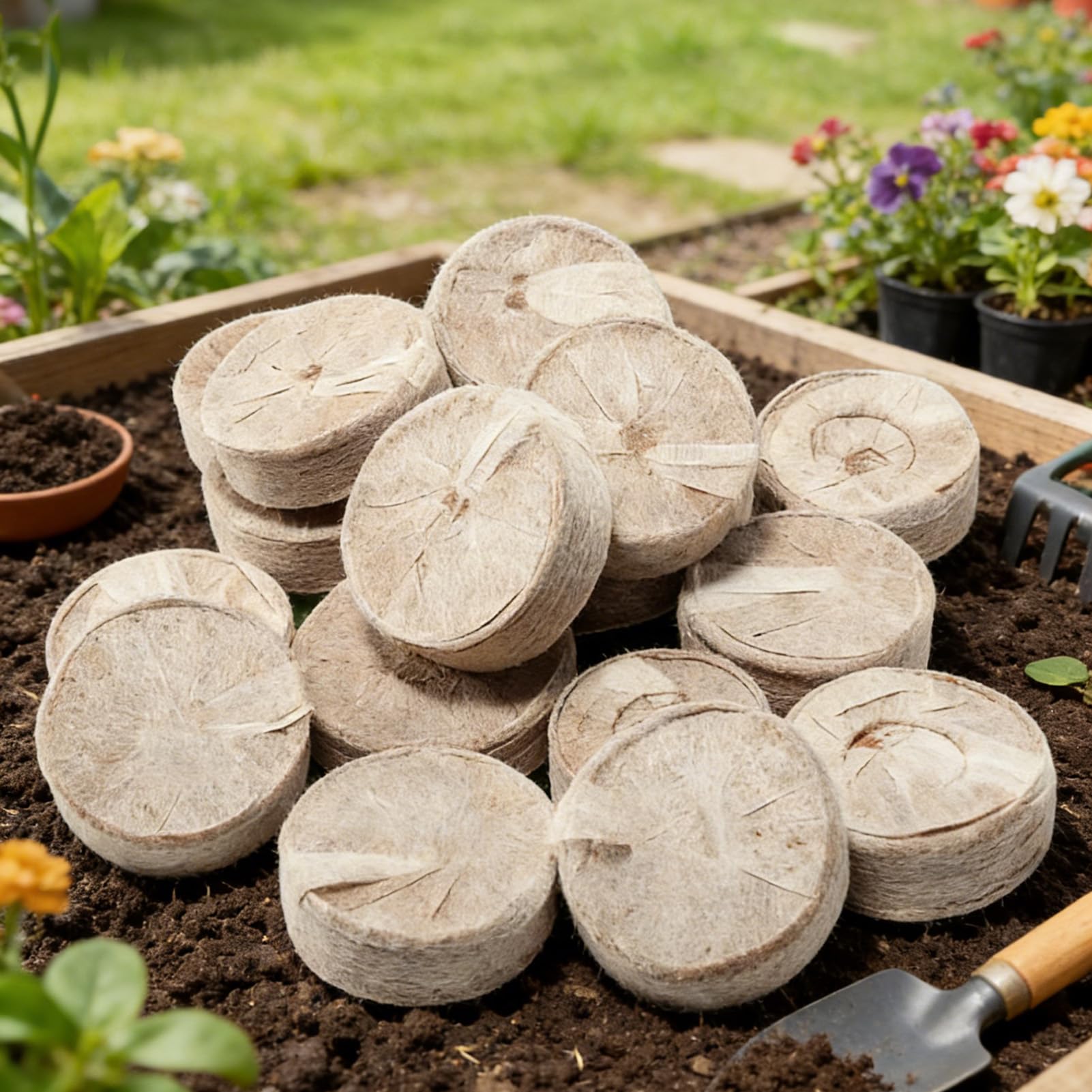 Pastillas para Germinar Semillas - Bandejas de 100 Bloques para Macetas - Discos de Sustrato de 30 mm,para Trasplante En Jardinería Interior Exterior Hidroponía Y