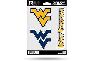 WVU Face Stickers: NCAA Triple Spirit Stickers in Red, White, and Black
