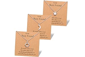 Dainty Sun Moon Star Friendship Necklace for 2/3 Best Friend Sisters Women Girls