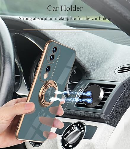 Miniatura 2 de Per Honor 70 - Funda con soporte para anillos, funda estética Honor 70 de silicona suave y delgada, a prueba de golpes, de lujo, con función atril