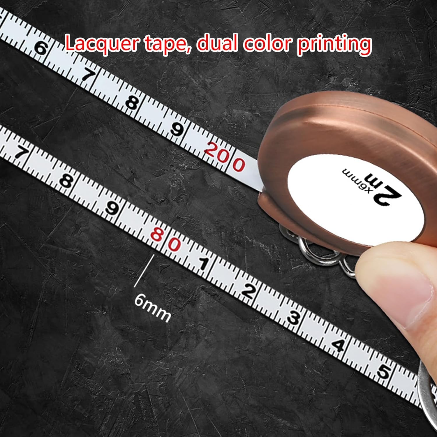 Silver Tape Measure Keychains Functional Mini Retractable Measuring Tape Keychains 2M Stainless Steel Tape Measure Measuring Tape Linear Measurement