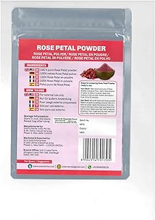 SVATV Polvo de pétalos de rosa II Rosa centifolia II Paquetes faciales naturales y formulaciones de mascarillas faciales II Sin químicos Sin conservantes II Sin colorantes artificiales II 227g