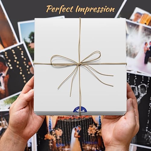 Miniatura 5 de MESHA Cajas de regalo blancas de 8 x 8 x 4 pulgadas, 100 cajas de regalo con cordel, cajas de propuesta de dama de honor con tapas para regalos,