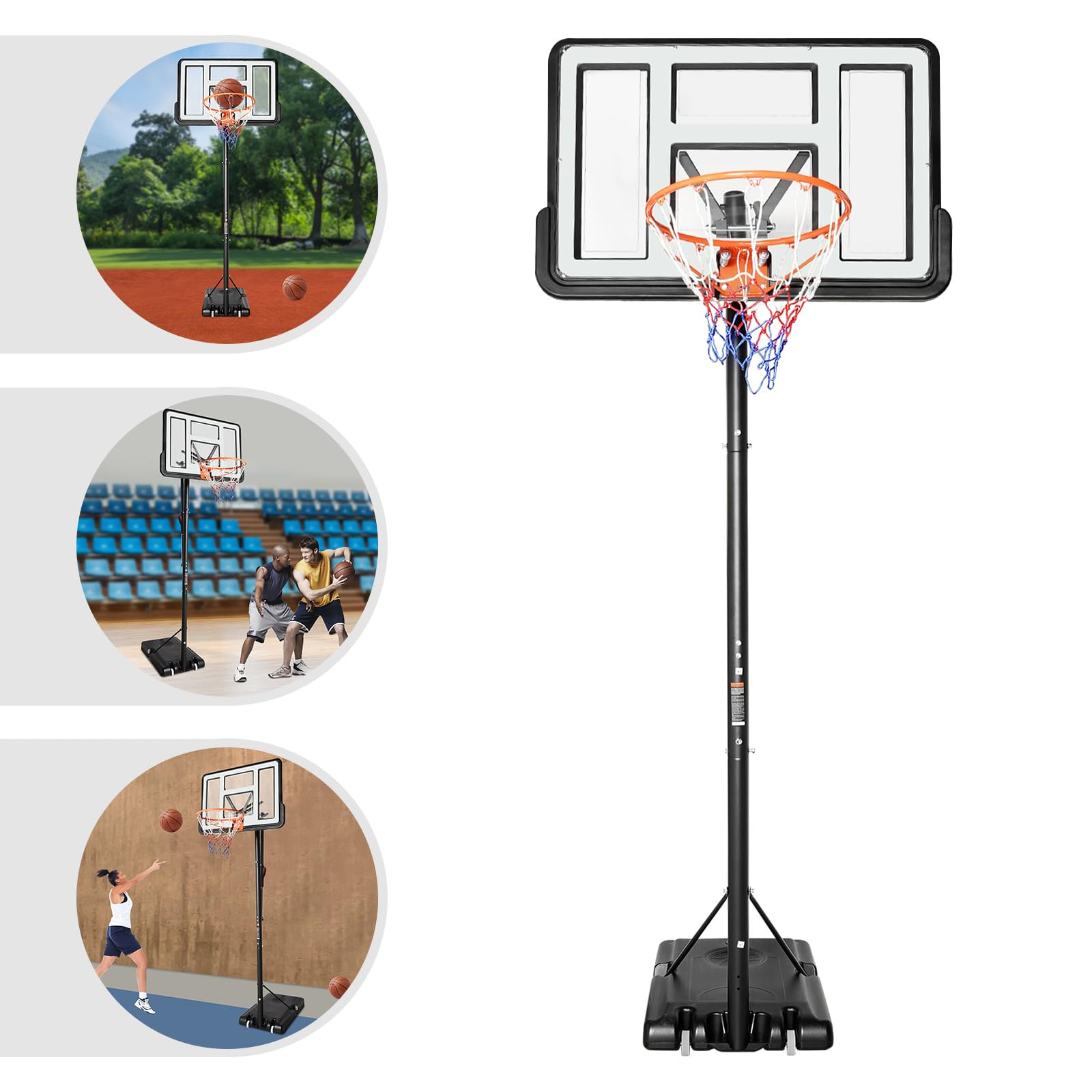 Tragbarer Basketballkorb-Ständer, höhenverstellbarer, tragbarer Backboard-Mechanismus, Basketball-Set für Kinder und Erwachsene
